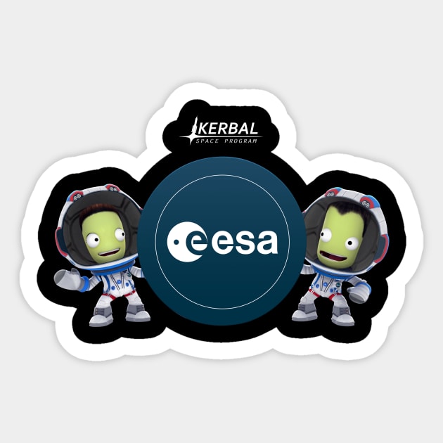 KERBAL WITH ESA LOGO Sticker by Tracy Daum